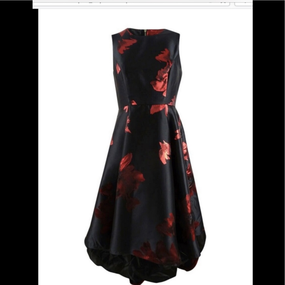 CALVIN KLEIN High Low Floral Brocade NWT 6